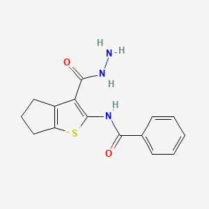 molecular formula C15H15N3O2S B5855537 N-[3-(hydrazinocarbonyl)-5,6-dihydro-4H-cyclopenta[b]thien-2-yl]benzamide 