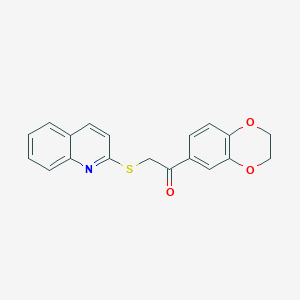 molecular formula C19H15NO3S B5855539 1-(2,3-dihydro-1,4-benzodioxin-6-yl)-2-(2-quinolinylthio)ethanone 