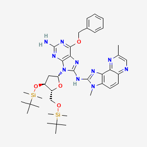 6-(Benzyloxy)-9-{3,5-bis-O-[tert-butyl(dimethyl)silyl]-2-deoxy-beta-D-erythro-pentofuranosyl}-N~8~-(3,8-dimethyl-3H-imidazo[4,5-f]quinoxalin-2-yl)-9H-purine-2,8-diamine