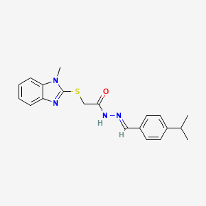 molecular formula C20H22N4OS B5855590 N'-(4-isopropylbenzylidene)-2-[(1-methyl-1H-benzimidazol-2-yl)thio]acetohydrazide 