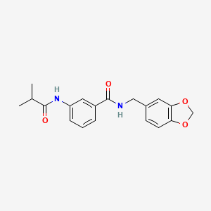 N-(1,3-benzodioxol-5-ylmethyl)-3-(isobutyrylamino)benzamide