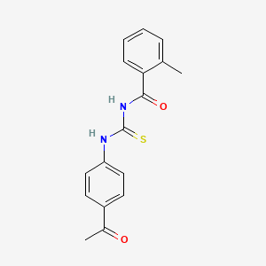 molecular formula C17H16N2O2S B5855647 N-{[(4-acetylphenyl)amino]carbonothioyl}-2-methylbenzamide 