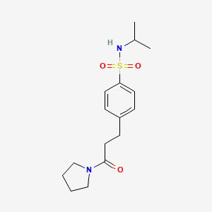 molecular formula C16H24N2O3S B5855650 N-isopropyl-4-[3-oxo-3-(1-pyrrolidinyl)propyl]benzenesulfonamide 