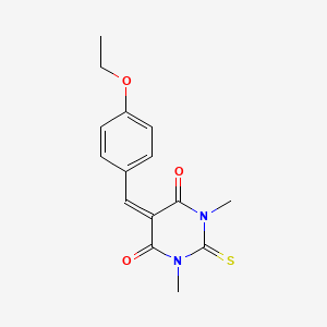 molecular formula C15H16N2O3S B5855662 5-(4-ethoxybenzylidene)-1,3-dimethyl-2-thioxodihydro-4,6(1H,5H)-pyrimidinedione 