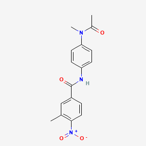 molecular formula C17H17N3O4 B5855688 N-{4-[acetyl(methyl)amino]phenyl}-3-methyl-4-nitrobenzamide 