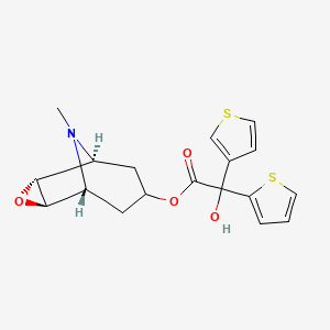 molecular formula C18H19NO4S2 B585569 alpha-Hydroxy-alpha-3-thienyl-2-thiopheneacetic Acid 9-Methyl-3-oxa-9-azatricyclo[3.3.1.02,4]non-7-yl Ester CAS No. 783273-13-2