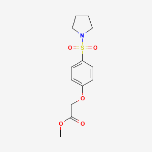 molecular formula C13H17NO5S B5855701 methyl [4-(1-pyrrolidinylsulfonyl)phenoxy]acetate 