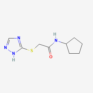 molecular formula C9H14N4OS B5855708 N-cyclopentyl-2-(1H-1,2,4-triazol-3-ylthio)acetamide 
