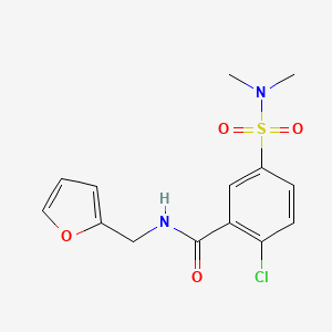 molecular formula C14H15ClN2O4S B5855732 2-chloro-5-[(dimethylamino)sulfonyl]-N-(2-furylmethyl)benzamide 