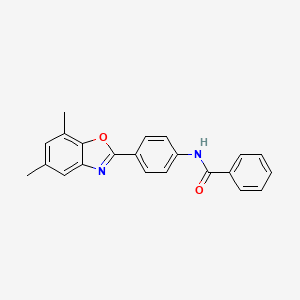 molecular formula C22H18N2O2 B5855812 N-[4-(5,7-dimethyl-1,3-benzoxazol-2-yl)phenyl]benzamide 