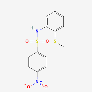 molecular formula C13H12N2O4S2 B5855818 N-[2-(methylthio)phenyl]-4-nitrobenzenesulfonamide 