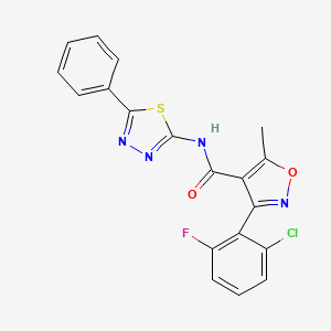 molecular formula C19H12ClFN4O2S B5855828 3-(2-chloro-6-fluorophenyl)-5-methyl-N-(5-phenyl-1,3,4-thiadiazol-2-yl)-4-isoxazolecarboxamide 