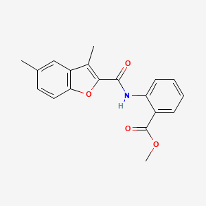 molecular formula C19H17NO4 B5855832 methyl 2-{[(3,5-dimethyl-1-benzofuran-2-yl)carbonyl]amino}benzoate 