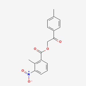 molecular formula C17H15NO5 B5855955 2-(4-methylphenyl)-2-oxoethyl 2-methyl-3-nitrobenzoate 