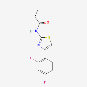 molecular formula C12H10F2N2OS B5855970 N-[4-(2,4-difluorophenyl)-1,3-thiazol-2-yl]propanamide 