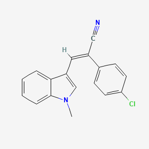 molecular formula C18H13ClN2 B5855977 2-(4-chlorophenyl)-3-(1-methyl-1H-indol-3-yl)acrylonitrile 