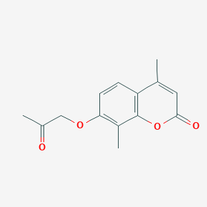 molecular formula C14H14O4 B5855990 4,8-dimethyl-7-(2-oxopropoxy)-2H-chromen-2-one 