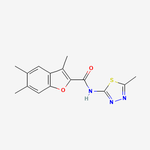molecular formula C15H15N3O2S B5856012 3,5,6-trimethyl-N-(5-methyl-1,3,4-thiadiazol-2-yl)-1-benzofuran-2-carboxamide 