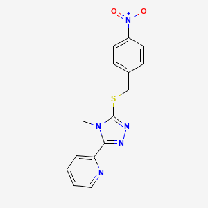 molecular formula C15H13N5O2S B5856018 2-{4-methyl-5-[(4-nitrobenzyl)thio]-4H-1,2,4-triazol-3-yl}pyridine 