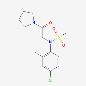 molecular formula C14H19ClN2O3S B5856024 N-(4-chloro-2-methylphenyl)-N-[2-oxo-2-(1-pyrrolidinyl)ethyl]methanesulfonamide 