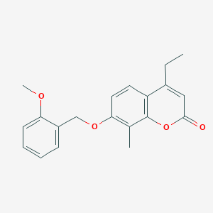 molecular formula C20H20O4 B5856065 4-ethyl-7-[(2-methoxybenzyl)oxy]-8-methyl-2H-chromen-2-one 