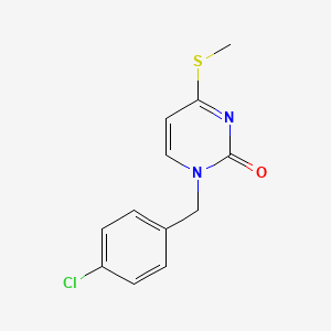 molecular formula C12H11ClN2OS B5856074 1-(4-chlorobenzyl)-4-(methylthio)-2(1H)-pyrimidinone 