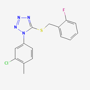 molecular formula C15H12ClFN4S B5856089 1-(3-chloro-4-methylphenyl)-5-[(2-fluorobenzyl)thio]-1H-tetrazole 