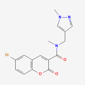 molecular formula C16H14BrN3O3 B5856096 6-bromo-N-methyl-N-[(1-methyl-1H-pyrazol-4-yl)methyl]-2-oxo-2H-chromene-3-carboxamide 