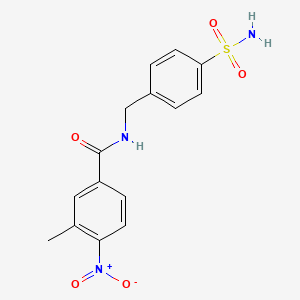 molecular formula C15H15N3O5S B5856103 N-[4-(aminosulfonyl)benzyl]-3-methyl-4-nitrobenzamide 