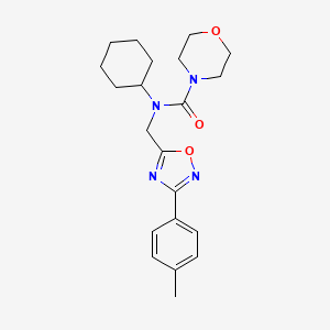 molecular formula C21H28N4O3 B5856110 N-cyclohexyl-N-{[3-(4-methylphenyl)-1,2,4-oxadiazol-5-yl]methyl}-4-morpholinecarboxamide 
