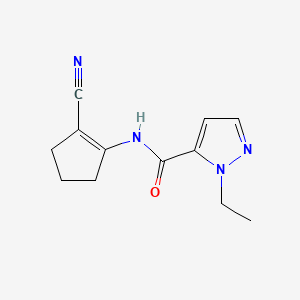 molecular formula C12H14N4O B5856161 N-(2-cyano-1-cyclopenten-1-yl)-1-ethyl-1H-pyrazole-5-carboxamide 