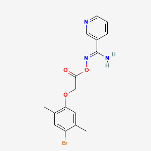 molecular formula C16H16BrN3O3 B5856164 N'-{[2-(4-bromo-2,5-dimethylphenoxy)acetyl]oxy}-3-pyridinecarboximidamide 