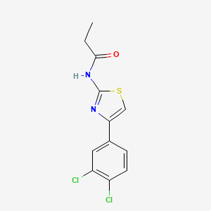 molecular formula C12H10Cl2N2OS B5856187 N-[4-(3,4-dichlorophenyl)-1,3-thiazol-2-yl]propanamide 