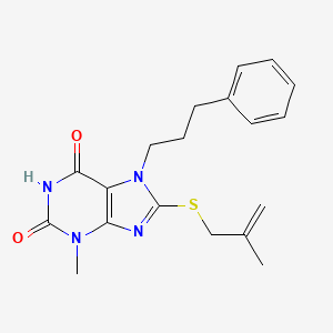 3-methyl-8-[(2-methyl-2-propen-1-yl)thio]-7-(3-phenylpropyl)-3,7-dihydro-1H-purine-2,6-dione