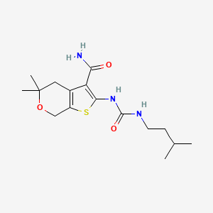 5,5-dimethyl-2-({[(3-methylbutyl)amino]carbonyl}amino)-4,7-dihydro-5H-thieno[2,3-c]pyran-3-carboxamide