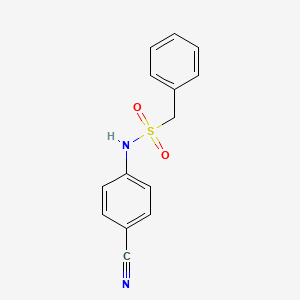 molecular formula C14H12N2O2S B5856243 N-(4-cyanophenyl)-1-phenylmethanesulfonamide 