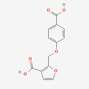 molecular formula C13H10O6 B5856281 2-[(4-carboxyphenoxy)methyl]-3-furoic acid 