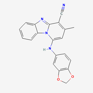 molecular formula C20H14N4O2 B5856291 1-(1,3-benzodioxol-5-ylamino)-3-methylpyrido[1,2-a]benzimidazole-4-carbonitrile 