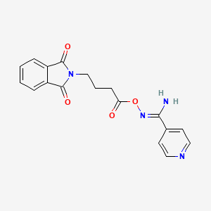 molecular formula C18H16N4O4 B5856295 N'-{[4-(1,3-dioxo-1,3-dihydro-2H-isoindol-2-yl)butanoyl]oxy}-4-pyridinecarboximidamide 
