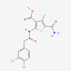 molecular formula C16H14Cl2N2O4S B5856297 methyl 5-(aminocarbonyl)-2-{[(3,4-dichlorophenyl)acetyl]amino}-4-methyl-3-thiophenecarboxylate 