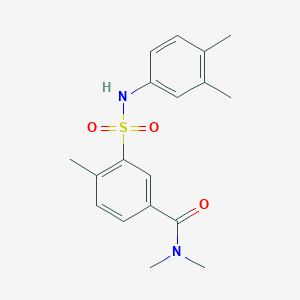 molecular formula C18H22N2O3S B5856312 3-{[(3,4-dimethylphenyl)amino]sulfonyl}-N,N,4-trimethylbenzamide 