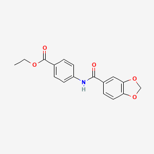 molecular formula C17H15NO5 B5856334 ethyl 4-[(1,3-benzodioxol-5-ylcarbonyl)amino]benzoate CAS No. 333432-71-6