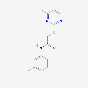 molecular formula C15H17N3OS B5856349 N-(3,4-dimethylphenyl)-2-[(4-methyl-2-pyrimidinyl)thio]acetamide 