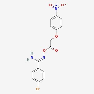 molecular formula C15H12BrN3O5 B5856364 4-bromo-N'-{[(4-nitrophenoxy)acetyl]oxy}benzenecarboximidamide 