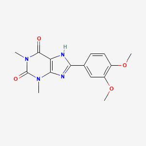 molecular formula C15H16N4O4 B5856369 8-(3,4-dimethoxyphenyl)-1,3-dimethyl-3,7-dihydro-1H-purine-2,6-dione 