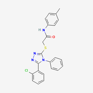 molecular formula C23H19ClN4OS B5856378 2-{[5-(2-chlorophenyl)-4-phenyl-4H-1,2,4-triazol-3-yl]thio}-N-(4-methylphenyl)acetamide 