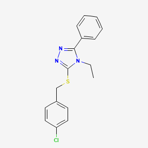 molecular formula C17H16ClN3S B5856394 3-[(4-chlorobenzyl)thio]-4-ethyl-5-phenyl-4H-1,2,4-triazole 
