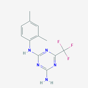 molecular formula C12H12F3N5 B5856395 N-(2,4-dimethylphenyl)-6-(trifluoromethyl)-1,3,5-triazine-2,4-diamine 
