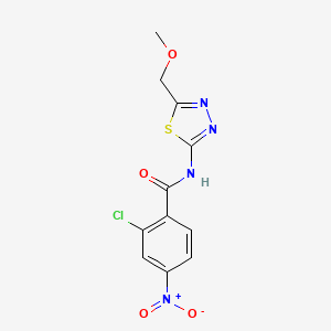 molecular formula C11H9ClN4O4S B5856437 2-chloro-N-[5-(methoxymethyl)-1,3,4-thiadiazol-2-yl]-4-nitrobenzamide 