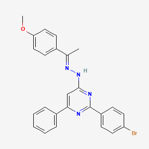 1-(4-methoxyphenyl)ethanone [2-(4-bromophenyl)-6-phenyl-4-pyrimidinyl]hydrazone